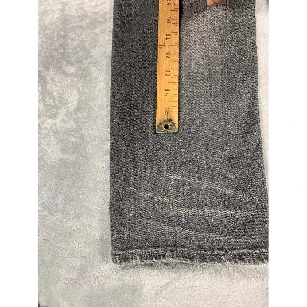 True Religion Biker Jeans Geno Mens 34x34 Gray Denim Moto ribbed knees
